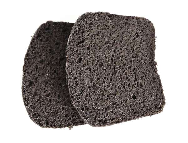 Braune Brotbackwaren Brotscheiben Auf Weiß — Stockfoto