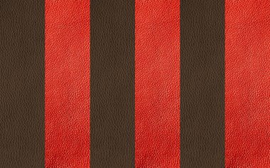 Texture of genuine leather. Black and red background.