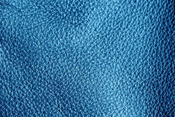 Texture Cuir Véritable Fond Bleu — Photo
