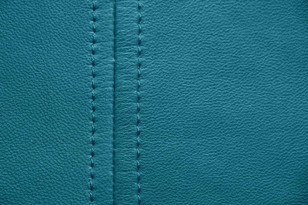 Textura Cuero Genuino Fondo Azul — Foto de Stock