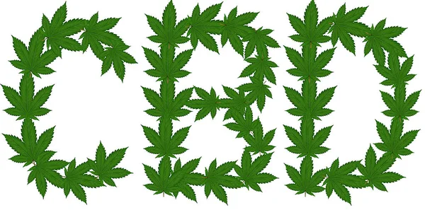 Abbreviation Cbd Hemp Green Leaves Narcotic Substance — Stock Photo, Image