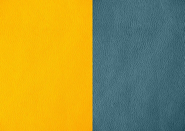 Textura Couro Natural Cores Azul Amarelo — Fotografia de Stock