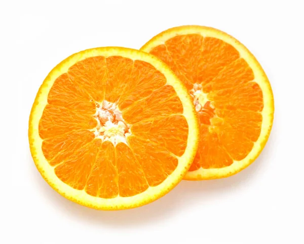 Κομμένο Πορτοκάλι Φέτες Φρούτων Διαφόρων Σχημάτων Βιταμίνη Ζουμερή Νωπά — Φωτογραφία Αρχείου