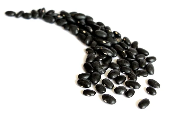 Black Beans White Background Different Forms Dry Beans Black Bean — Stock Photo, Image