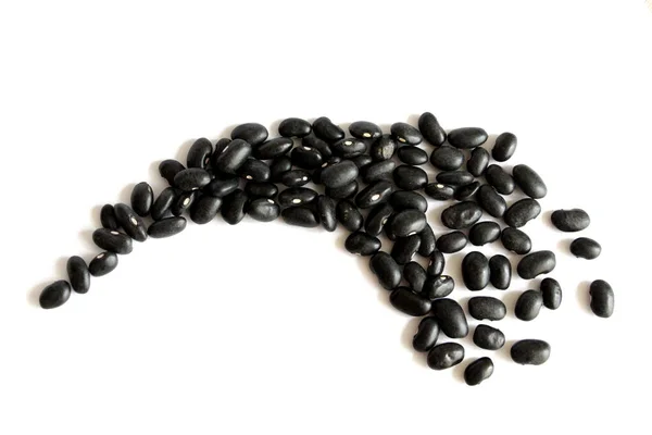 Black Beans White Background Different Forms Dry Beans Black Bean — Stock Photo, Image