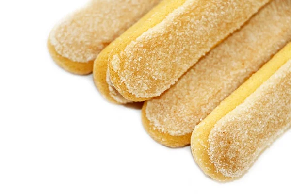 Sušenky Dámské Prsty Pekařské Výrobky Savoiardi Tiramisu Dezert Cukrové Těsto — Stock fotografie