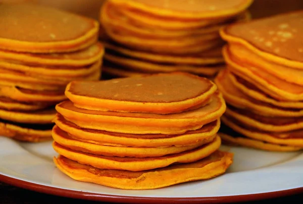 Pancake Amerika Yang Dibuat Dari Labu Segar Musim Gugur — Stok Foto