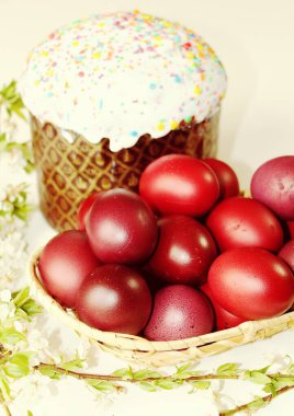 Paskalya bayramı için kırmızı ve bordo yumurtalar boyadım..