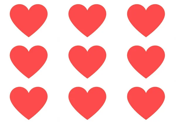 Corazón Plantilla Una Postal Corazón Diferentes Colores Día San Valentín — Foto de Stock