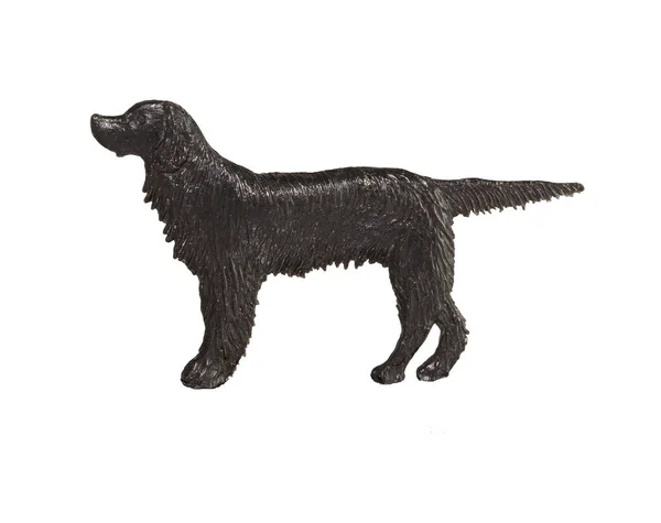 Schwarze Hundefigur auf weißem Hintergrund, englischer Setter — Stockfoto