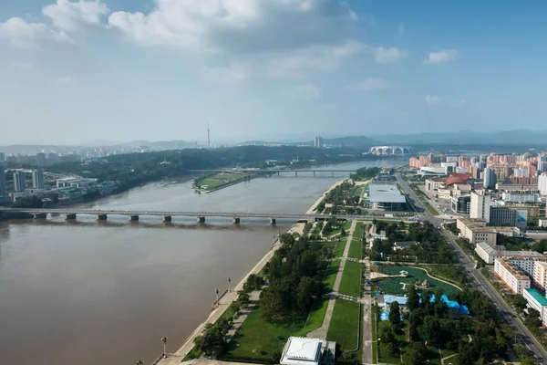 Vista de la ciudad Pyongyang — Foto de Stock