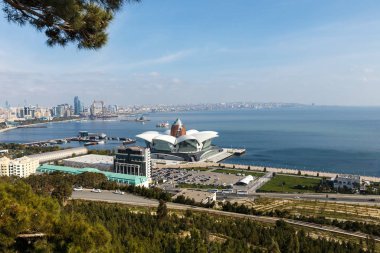 Bakü şehrinin en üst manzarası.