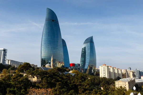 Flame Towers en Bakú, Azerbaiyán — Foto de Stock