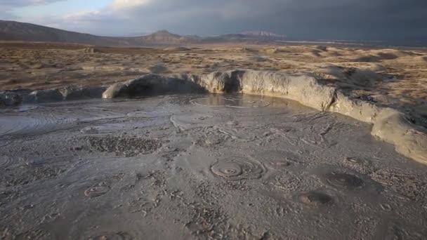 Cratere Vulcanico Fango Gobustan Vicino Baku Azerbaigian — Video Stock