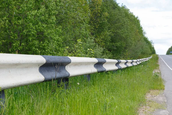 Metal Road Fencing Barrier Type Road Traffic Safety — Stock Photo, Image