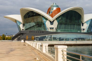 Baku, Azerbaijan - November 14, 2019: Caspian Waterfront Mall on Boulevard on the shore of the Caspian sea.