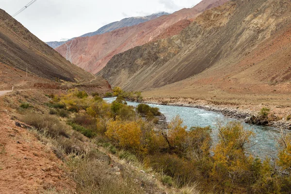 Řeka Kokemeren Horská Řeka Oblasti Naryn Kyrgyzstánu — Stock fotografie