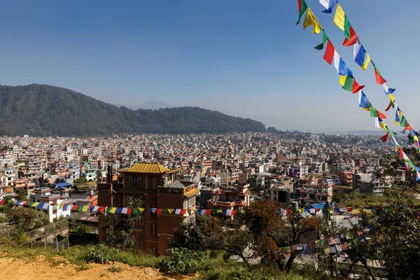 Katmandu Şehri Nepal Triten Norbutse Manastırı Ndan Şehir Manzarası — Stok fotoğraf