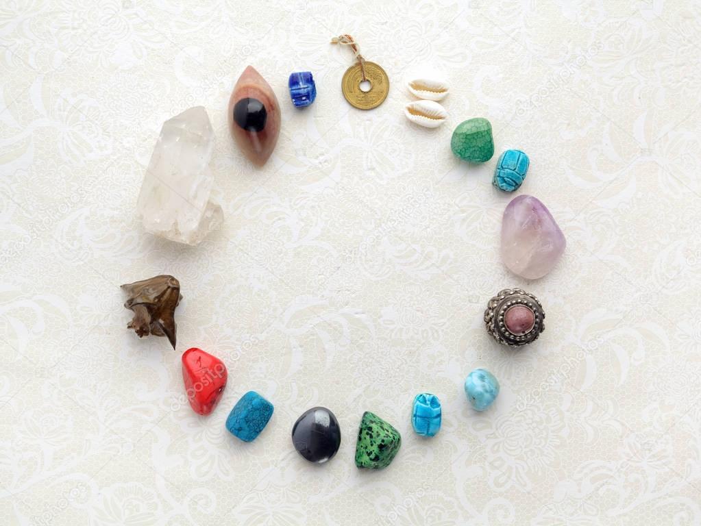 Composition of esoteric objects, used for healing and fortune-telling