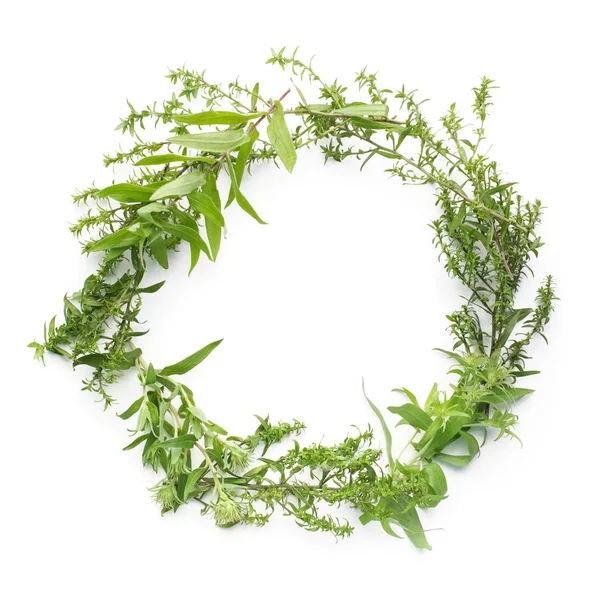 Yeşil yuvarlak çerçeve bırakır. Düz yatıyordu.