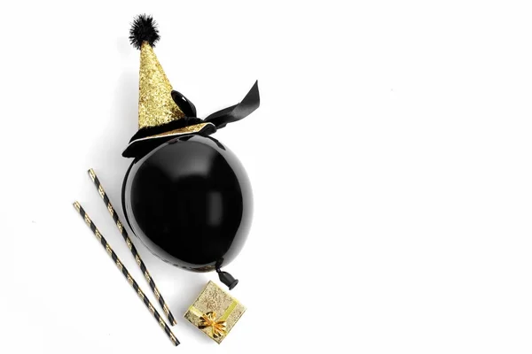 Halloween party decoration on a white background. Flat lay — Stock Photo, Image