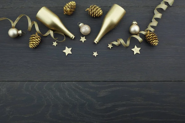 New years eve celebration background with champagne — Stock Photo, Image