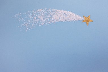 mavi arkaplanda yıldız. Noel doğum sahnesi