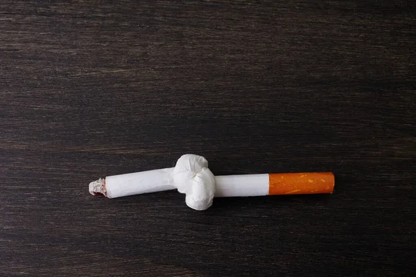 Přestaň kouřit. Zdravotní péče koncept zákaz kouření. Horní pohled — Stock fotografie