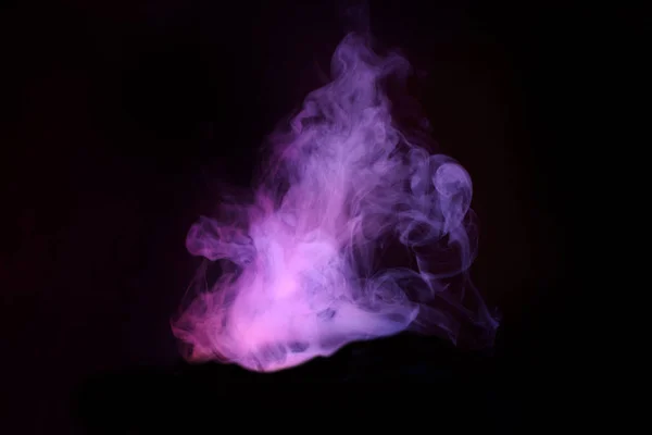 Abstract neon light smoke effect on black background. Smoke cloud explosion. — Stock Photo, Image