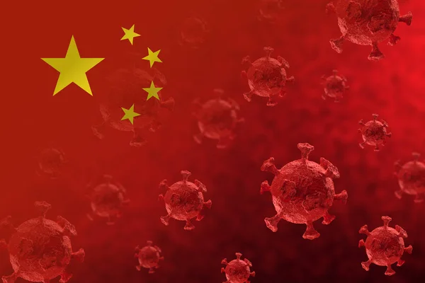 Chinese coronavirus outbreak. Bacteria pneumonia, medical concept. Epidemic virus. — Stock Photo, Image