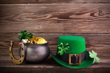 Green St. Patrick Day geçmişi. Tatil tebrik kartı. Aziz Patrick Günü.