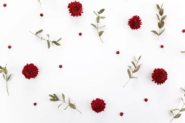 Vintage-Muster für dekoratives Design. Vintage-Blumenrahmen. Minimal flach. Trockene Blumen Hintergrund. — Stockfoto