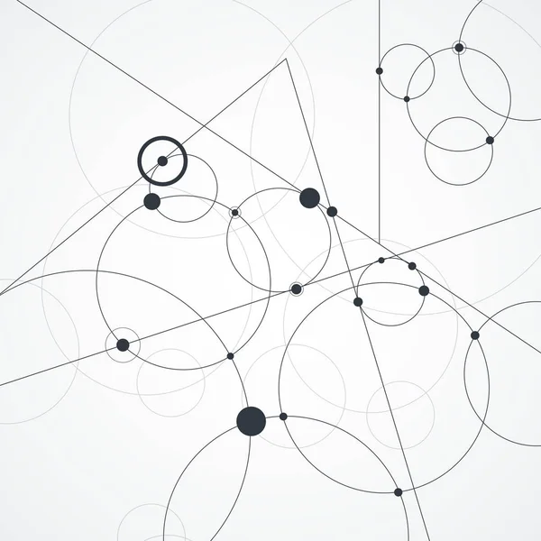 Arka plan daire ve nokta. Bağlantı kavramı. Vektör çizim