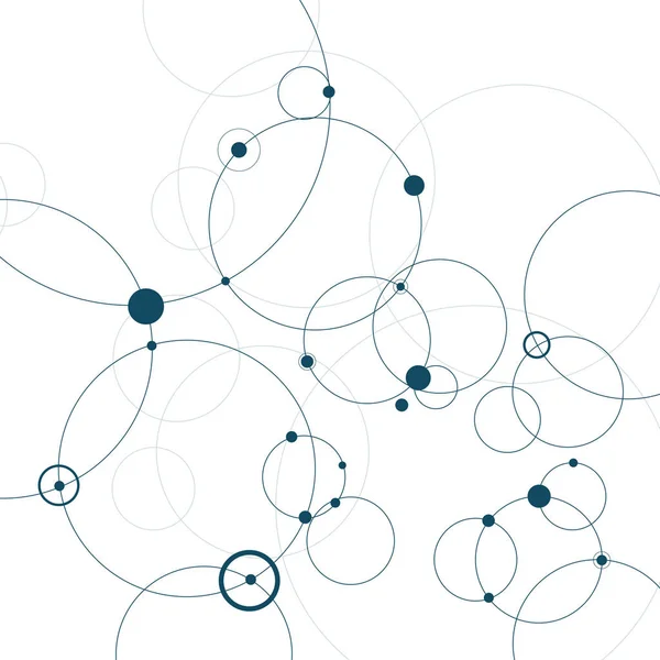 Абстрактный фон с кругами и точками. Концепция соединения. Векторная иллюстрация — стоковый вектор