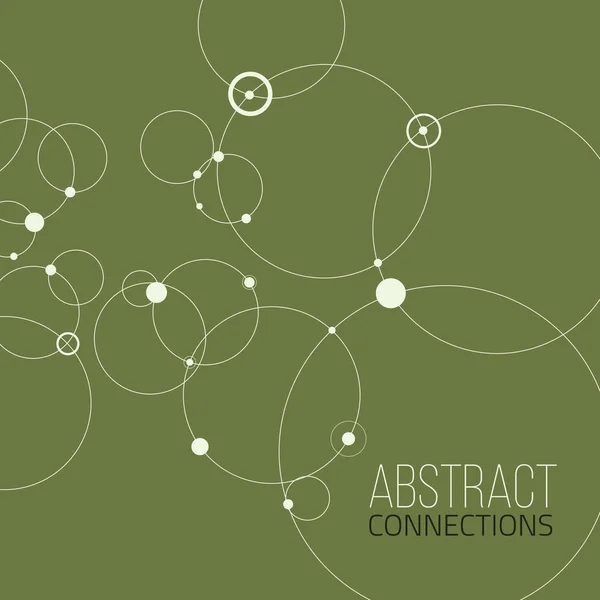 Arka plan daire ve nokta. Bağlantı kavramı. Vektör çizim