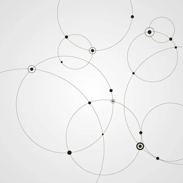 Абстрактный фон с кругами и точками. Концепция соединения. Векторная иллюстрация — стоковый вектор