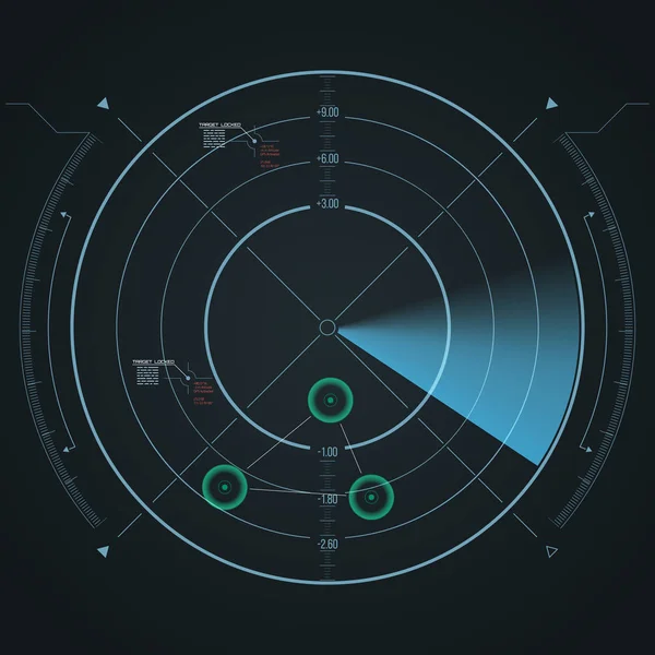 Dijital radar ekranı. Datailed panelli fütüristik Hud.