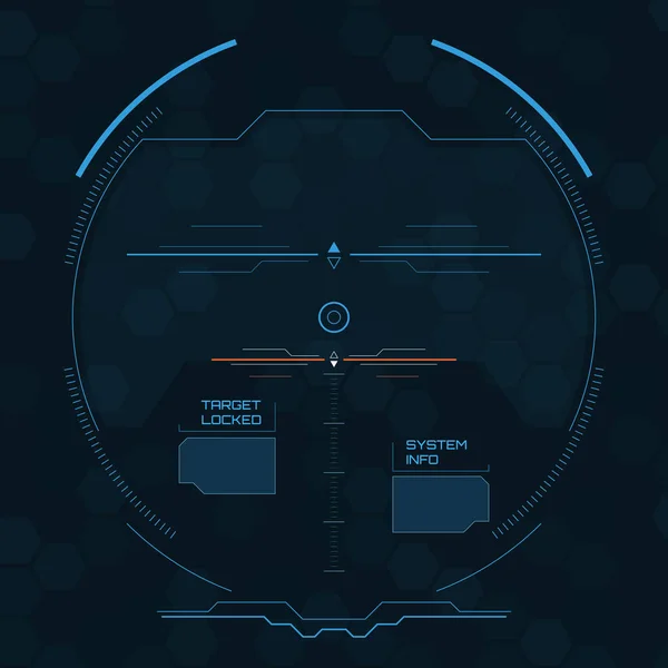 หน้าจอเรดาร์ดิจิตอล HUD ในอนาคตพร้อมแผงข้อมูล . — ภาพเวกเตอร์สต็อก