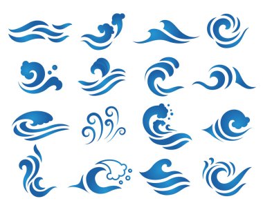 Dalga su logosu tasarım şablonu.