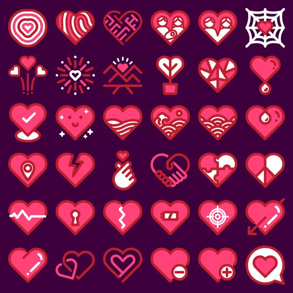 Amor Corazón Icono Vector — Vector de stock