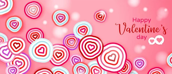 Fröhlicher Valentinstag mit Herz-Symbol-Illustration. — Stockvektor
