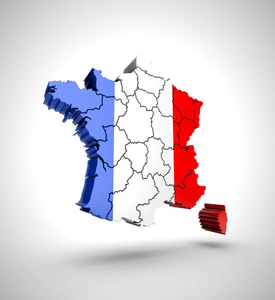 Мапа Франції на сірий фон. — стокове фото