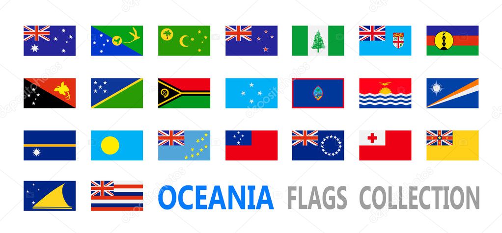 Flags Oceania collection. Vector illustration.