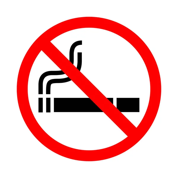 Знак запрета курения на белом фоне. Векторная иллюстрация . — стоковый вектор