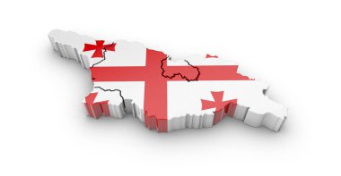 Bayrak ve gri arka plan üzerine gölge ile Bangladeş Haritası. 