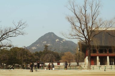 Şubat ayında Seul 'deki Gyeongbokgung Sarayı
