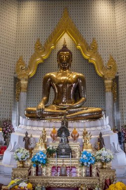 Bangkok 'taki Wat Traimit Budist Tapınağında Altın Buda Heykeli