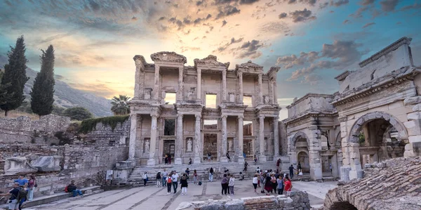 Rovine Della Biblioteca Celso Efes Efeso Antica Città Smirne Turchia — Foto Stock