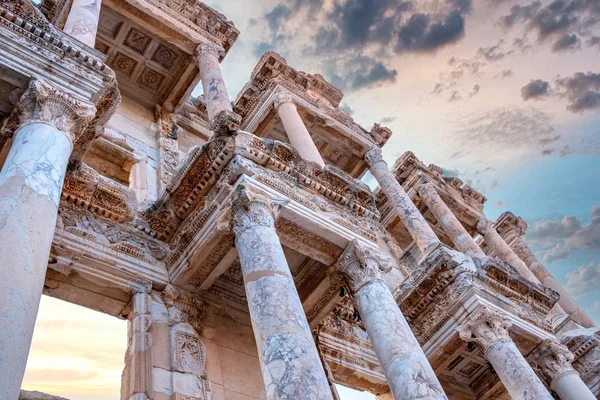 Ruinen Der Bibliothek Von Celsus Efes Ephesus Antike Stadt Izmir — Stockfoto