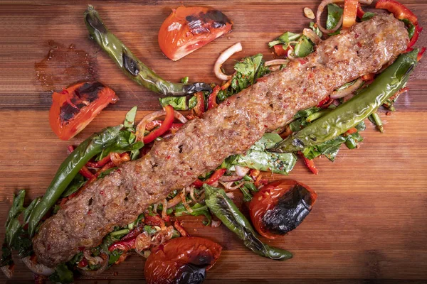 Adana Kebap Eller Adana Kebab Service Koncept Idé Foto Stockbild